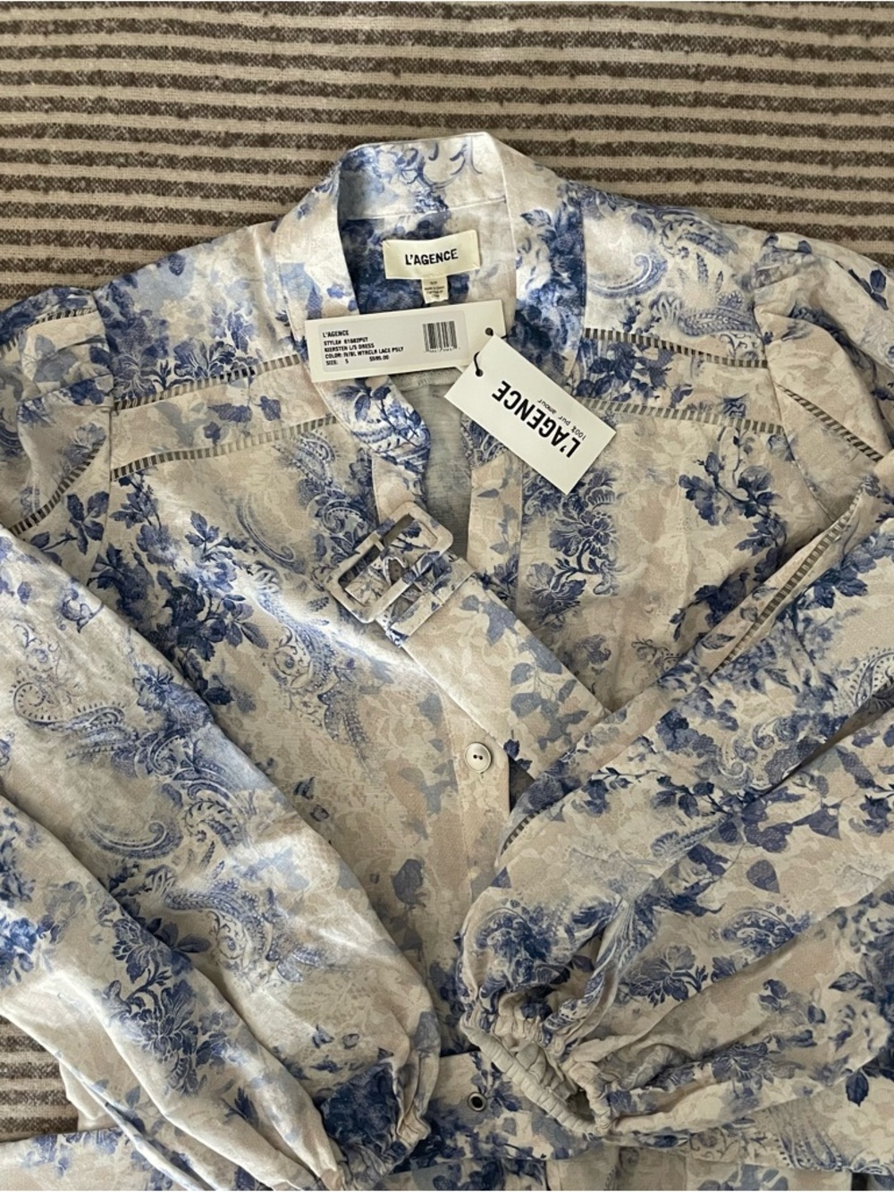 NWT L'AGENCE Kiersten Floral Belted Mini Dress - Picture 3 of 10